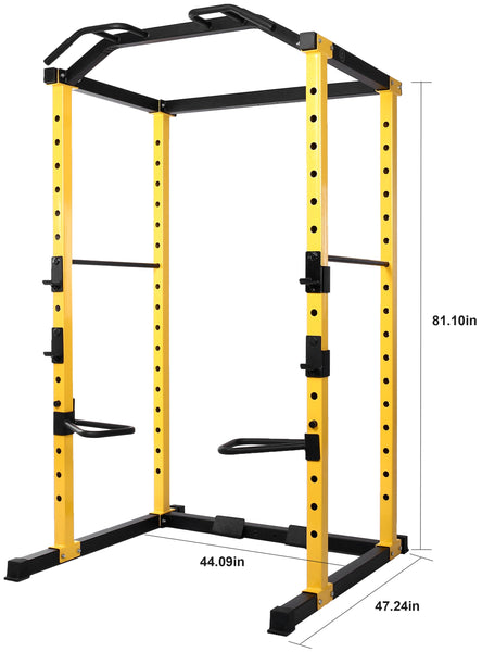 Essentials 1000-Pound Capacity Multi-Function Adjustable Power Cage with J-Hooks, Dip Bars and Other Optional