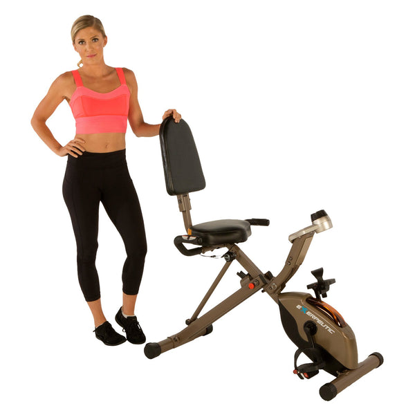 Exerpeutic 400lb Maximum Capacity Folding Foldable Recumbent Exercise Bike