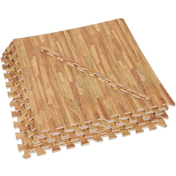Foam Interlocking Floor Mat, Light Wood, 25 pcs, 100 sq. ft.