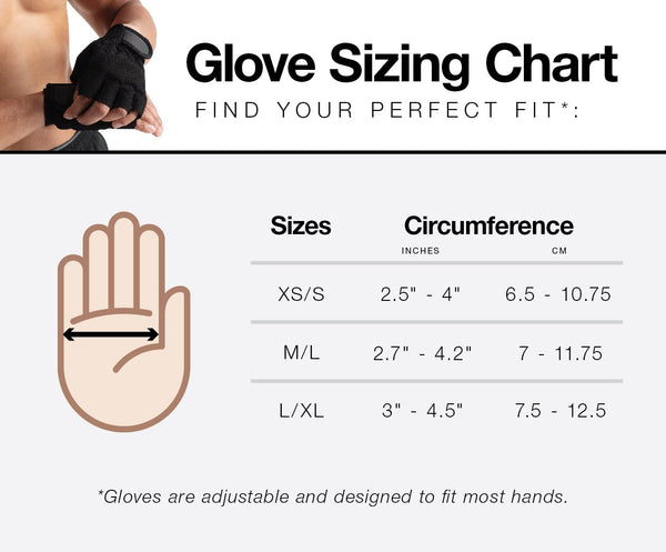 Gold’s Gym Elite Wrist Wrap Adjustable Weight Lifting Gloves - S/M, M/L, L/XL