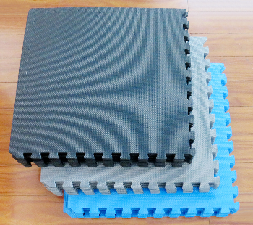 1/2" Thick Flooring Puzzle Exercise Mat with High Quality EVA Foam Interlocking Tiles, 6 Piece, 24 Sq Ft, Blue