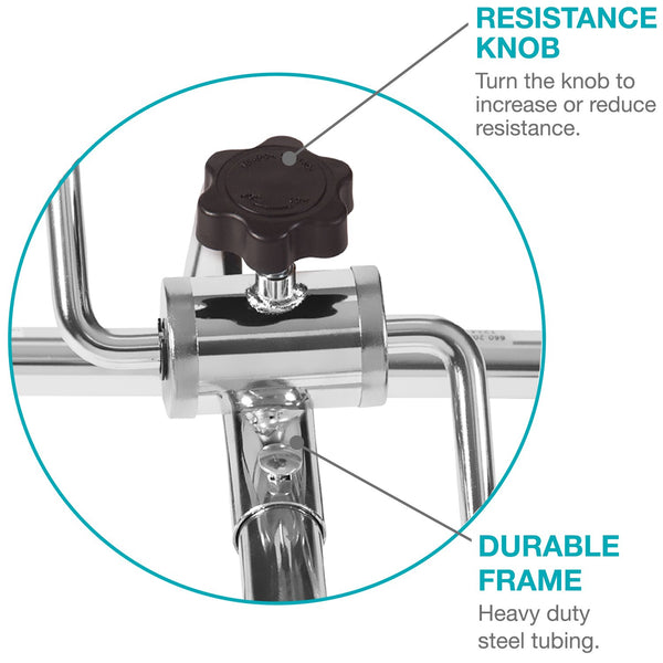 DMI Lightweight Mini Pedal Exerciser Leg and Arm Exerciser, Silver