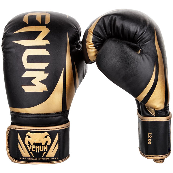 Venum Challenger 2.0 Hook and Loop Training Boxing Gloves - 16 oz. - Black/Gold