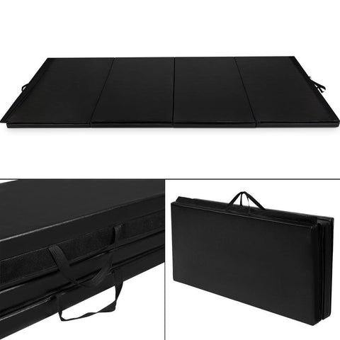 Black 4'x10'x2" Thick Folding Panel Gymnastics Mat Gym Fitness Exercise Mat