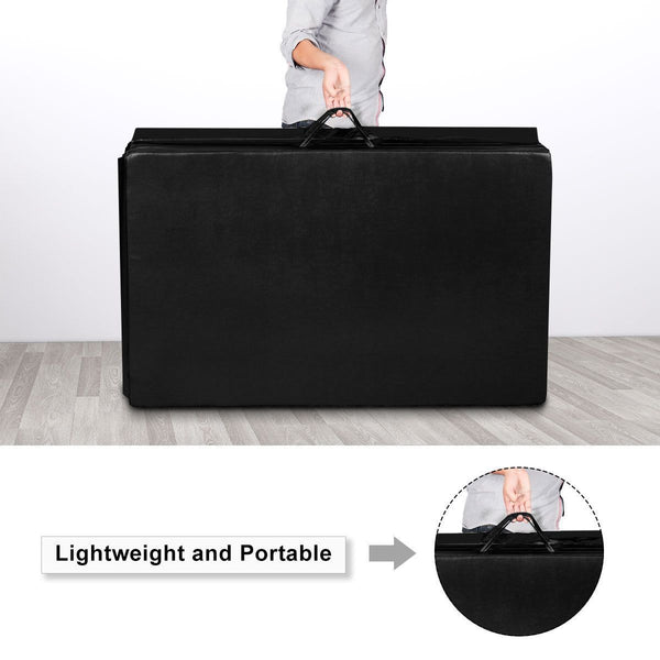 Black 4'x10'x2" Thick Folding Panel Gymnastics Mat Gym Fitness Exercise Mat