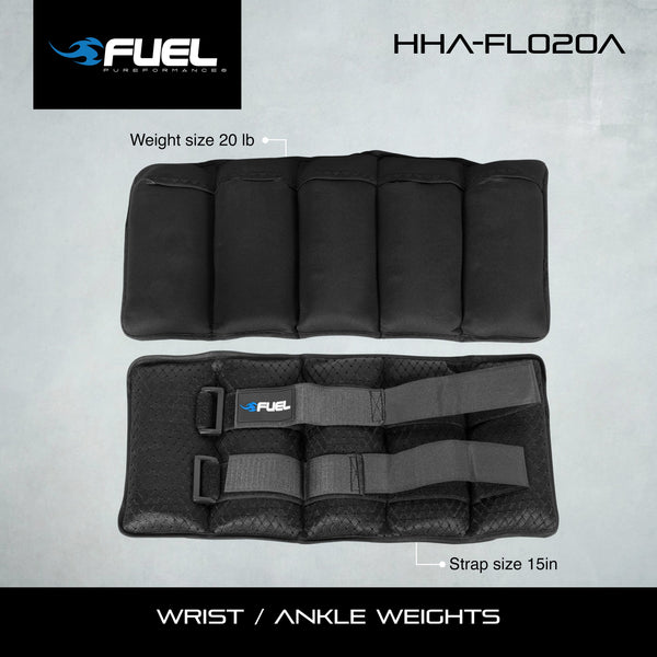 Fuel Pureformance Adjustable Wrist/Ankle Weights, 20-Pound Pair