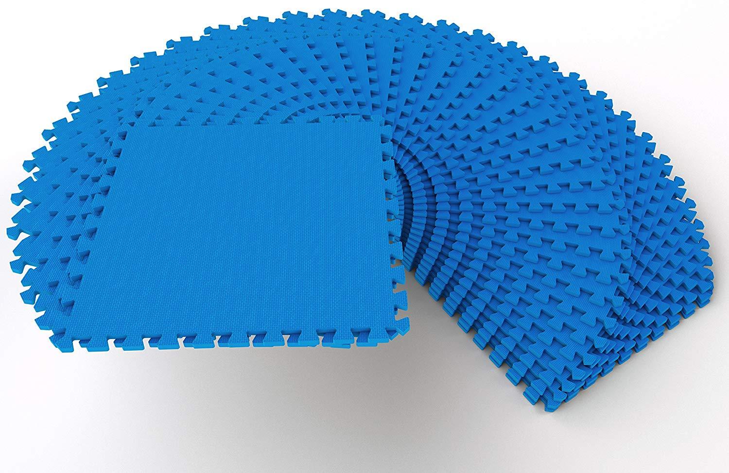 1/2 Inch SUPER EXTRA Thick EVA Foam Mat with Interlocking Tiles 144 Square Feet for MMA, Exercise, Gymnastics and Home Gym Protective Flooring