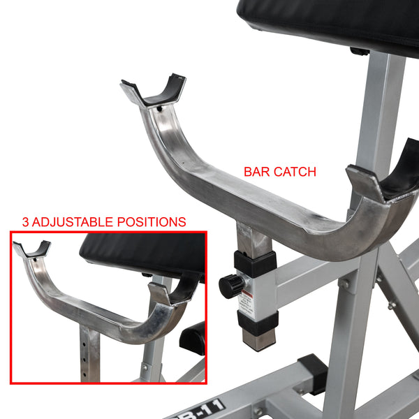 Fitness CB-11 Standing Arm Curl Station for Strength Training w/Pivot and Contoured Arm Rest