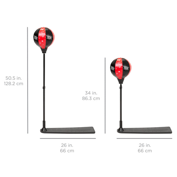 Best Choice Products Kids  Adjustable Standing Boxing Punching Bag Set w/ Spring, Metal Stand, Gloves