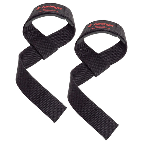 Padded Cotton Lifting Straps with NeoTek Cushioned Wrist (Pair), Black