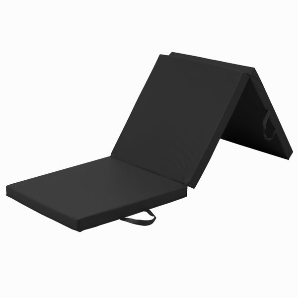 Best Choice Products 6x2ft Tri-Fold Foam Exercise Gym Floor Mat for Yoga, Aerobics, Martial Arts w/ Handles - Black