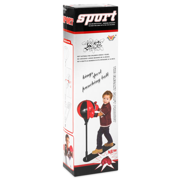 Best Choice Products Kids  Adjustable Standing Boxing Punching Bag Set w/ Spring, Metal Stand, Gloves