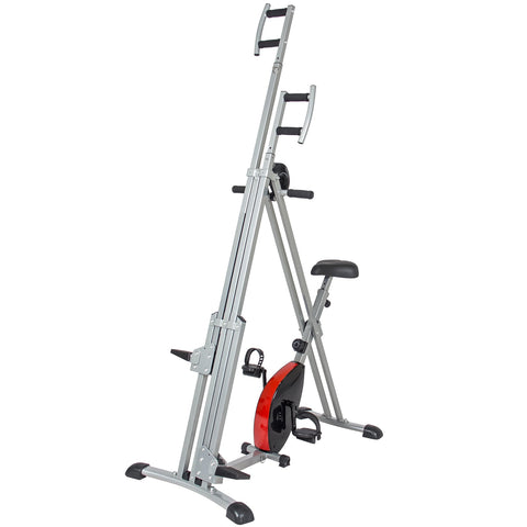 Best Choice Products 2 in 1 Total Body Vertical Climber Magnetic Exercise Bike Machine - Black/Gray
