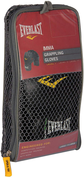 Everlast Mixed Martial Arts Grappling Gloves, XL, Black