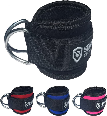 Padded Ankle Strap for Cable Machine Workout D-Ring Attachment Fits Men and Women