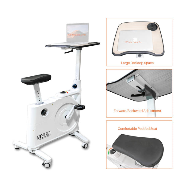 V-Fire Indoor 8 Levels Advanced Magnetic Resistance Cardio Exercise Bike with Standing Desk