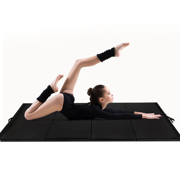 Black 4'x10'x2" Thick Folding Panel Gymnastics Mat Gym Fitness Exercise Mat