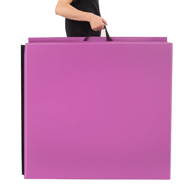 6'x3.2'x4'' Gymnastic Mat Thick Two Folding Panel Fitness Exercise Pink