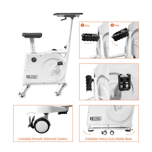 V-Fire Indoor 8 Levels Advanced Magnetic Resistance Cardio Exercise Bike with Standing Desk
