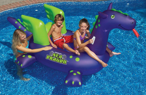  Pool Kids Giant Sea Dragon Inflatable Float Toy w/ 110V Air Pump