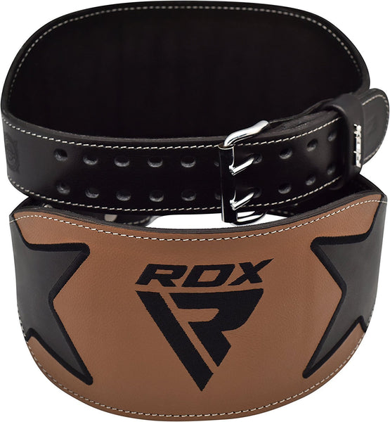 Leather Weight Lifting 6" NUBUCK Belt Back Support Gym Training Strength