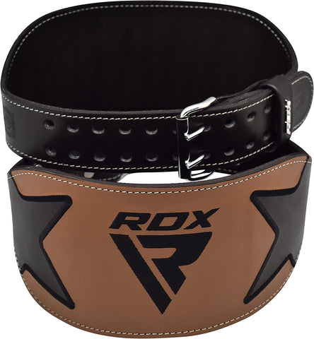 Leather Weight Lifting 6" NUBUCK Belt Back Support Gym Training Strength