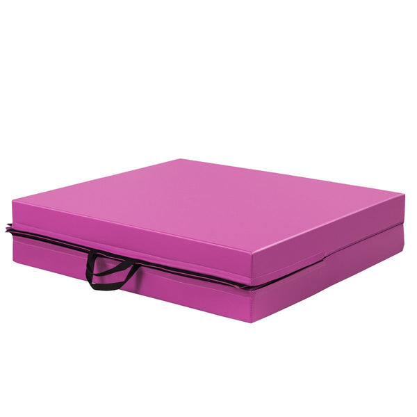 6'x3.2'x4'' Gymnastic Mat Thick Two Folding Panel Fitness Exercise Pink