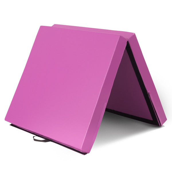 6'x3.2'x4'' Gymnastic Mat Thick Two Folding Panel Fitness Exercise Pink