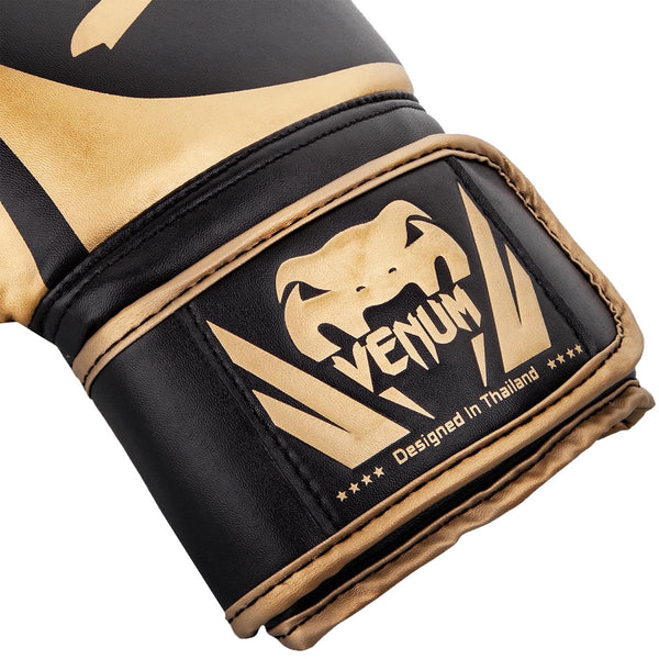Venum Challenger 2.0 Hook and Loop Training Boxing Gloves - 16 oz. - Black/Gold