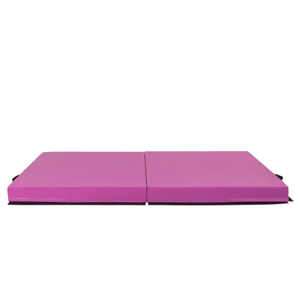 6'x3.2'x4'' Gymnastic Mat Thick Two Folding Panel Fitness Exercise Pink