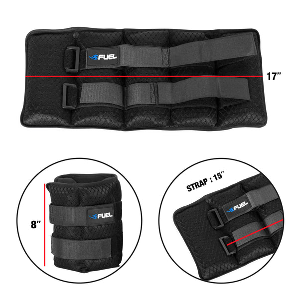 Fuel Pureformance Adjustable Wrist/Ankle Weights, 20-Pound Pair